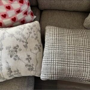 Elegant Gray and Cream Throw Pillows